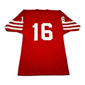 Vtg 80's San Francisco 49ers Authentic Joe Montana #16 Stitched Jersey Large Red